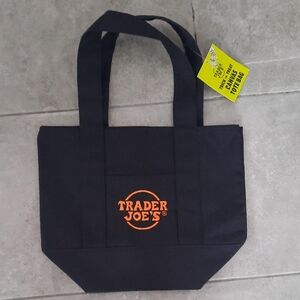 New With Tags- Trader Joe's Black Canvas Tote- Trick Or Treat Limited Edition